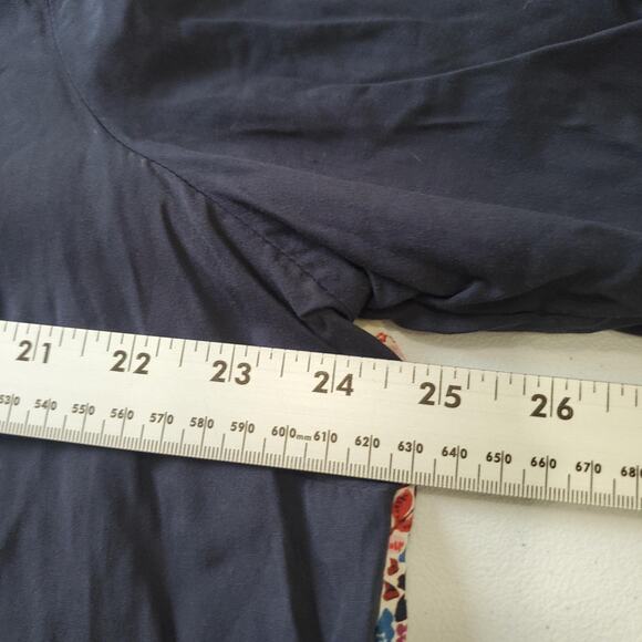 Andree by Unit Shirt Womens 1X Blue Embroidered Floral Button Up Boho Tunic Top - Picture 6 of 8